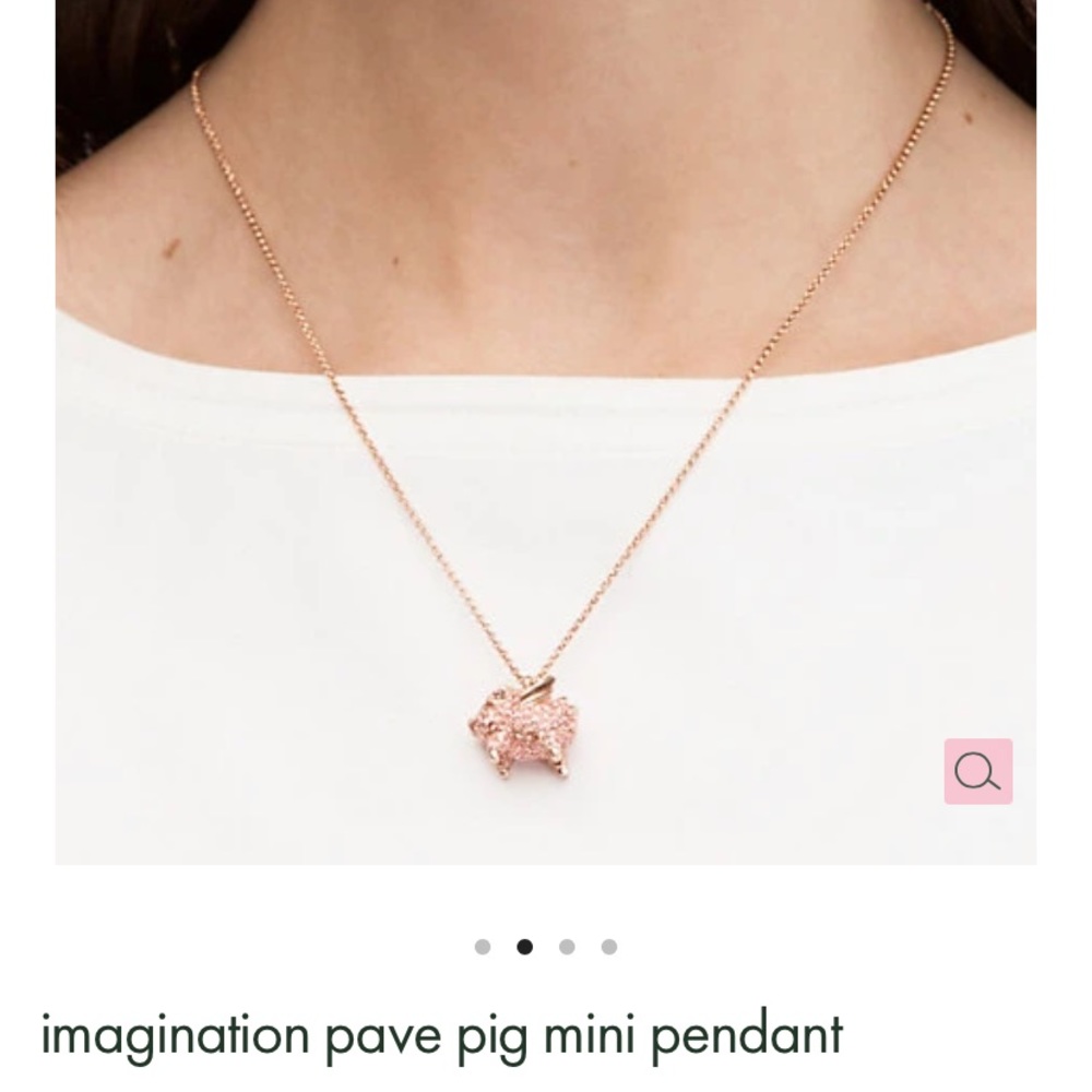 Kate spade ♠️ rose gold pig necklace